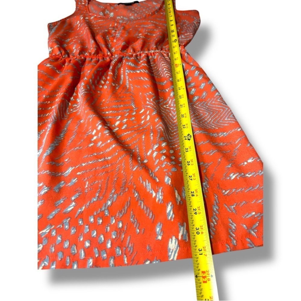 Forever 21 Orange/White and Gray Patterned Sweatheart Neck Sleveless Mini Dress - Picture 8 of 16